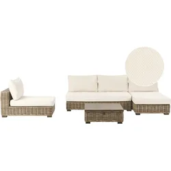 LOUNGE-SET 4-Sitzer Weiß Varallo