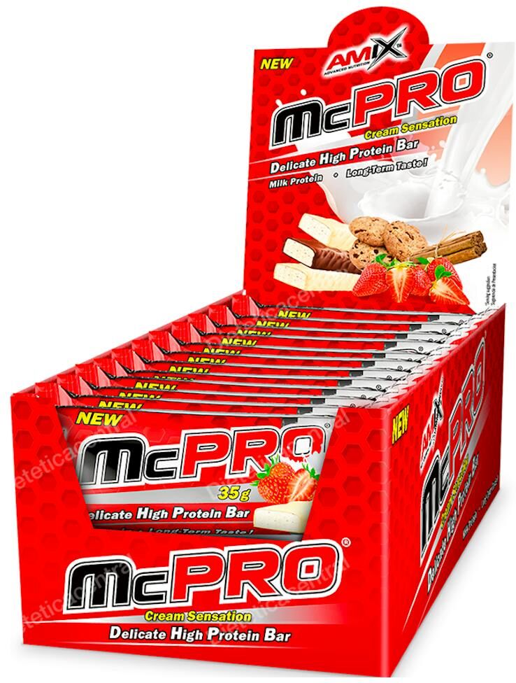Amix mcpro protein bar 24x35 gr fresa-yogurt