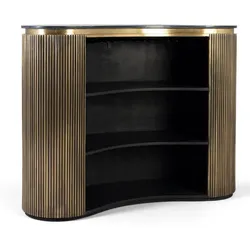 Bartheke Tresen Regal in Schwarz und Goldfarben