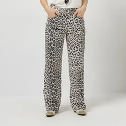 EVA LUTZ Hose, lange Form 5-Pocket Style gemustert weites Bein