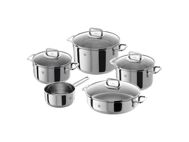 Zwilling Quadro – 5 teiliges Set Kochgeschirr, Silber, 58 x 35 x 30 cm