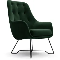 SESSEL SEDUTA, Modern Polstersessel Loungesessel, Velours-Stoff Grün