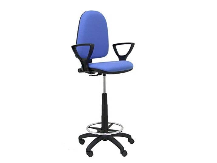 Piqueras y Crespo T04CP Ergnomischer Hocker, höhenverstellbar, mit Fußstütze hellblau