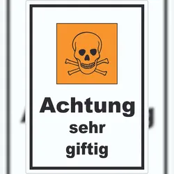 HB-Druck Aufkleber Gefahrensymbol sehr giftig Totenkopf A2 (420x594mm)