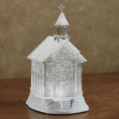 Roman Inc Swirl Lighted Church Figurine Clear , Clear