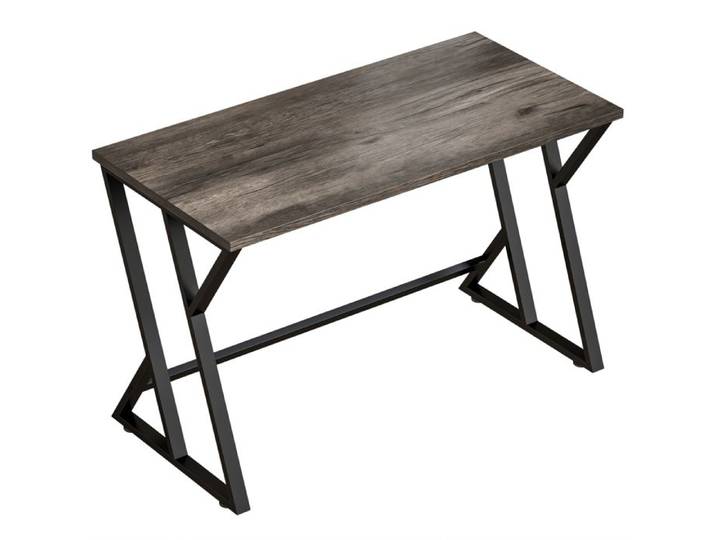 YWJ Bureau Ordinateur 120x60cm Pied Métal Z Aspect Bois Industriel Bureau Gris Table