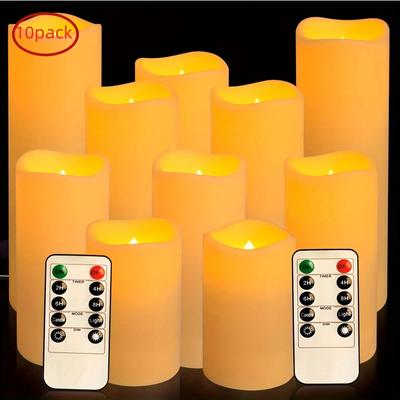 Uplift Treasures Waterproof LED Flameless Candle Light Set For Home Decor 10pcs