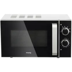 H.Koenig VIO4 Mikrowelle / 20 L / Drehteller 24,5 cm / 6 Garstufen / 700 W / Timer / Edelstahl /  Silber