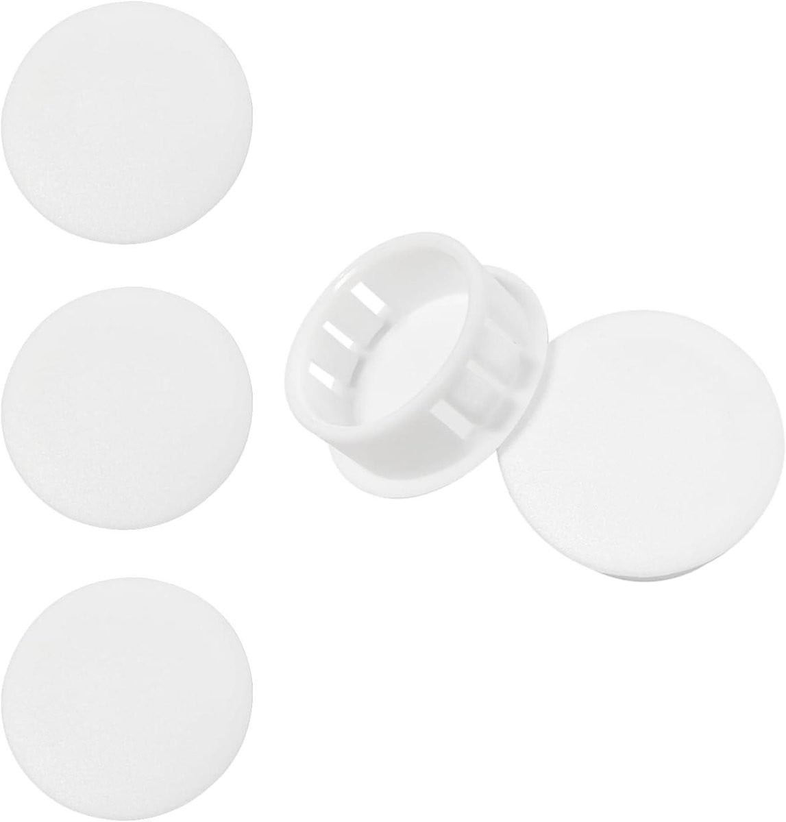 Wit Plastic Gatpluggen voor Meubels Afwerken met Klikbare Vergrendeling - 12 mm