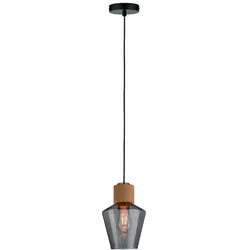 Paulmann Neordic Pendelleuchte Edla  E27   max. 20W Rauchglas#Kork#Schwarz dimmbar Glas#Kork#Metall 79740