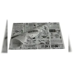 Einschlagpapier fettabweisend 33x23 cm Weiß – 100 Blatt | FRITZTOWN DELI Paper | Burgerpapier | Sandwichpapier  |  Verpackungspapier Lebensmittel