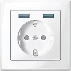 EL ME USB SET1 - M-SMART, USB-Steckdose, 2x Typ A, polarweiß, glänzend
