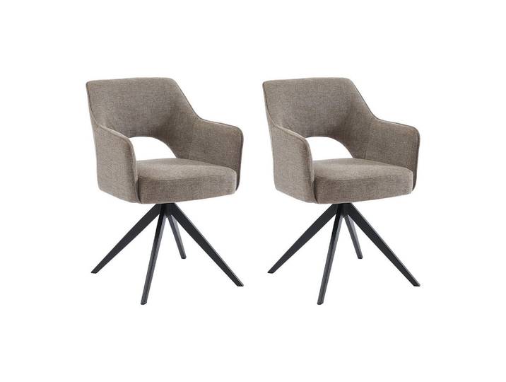 Vente-Unique Stuhl - 58 cm x 59 cm - stoff - taupe Konya, Taupe, Metall, Uni, 58x84x59 cm, Esszimmer, Stühle, Armlehnstühle