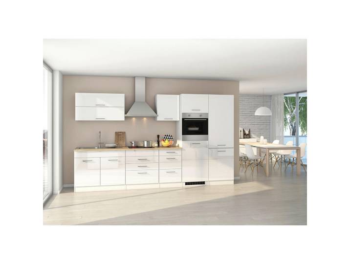 Held Küchenleerblock, Weiß Hochglanz, 8 Schublade(n) Schubladen, seitenverkehrt montierbar, nur wie online abgebildet bestellbar, 350 cm, Made in Germany, Küchen, Küchenzeilen & Küchenblöcke, Küchenzeilen ohne Geräte