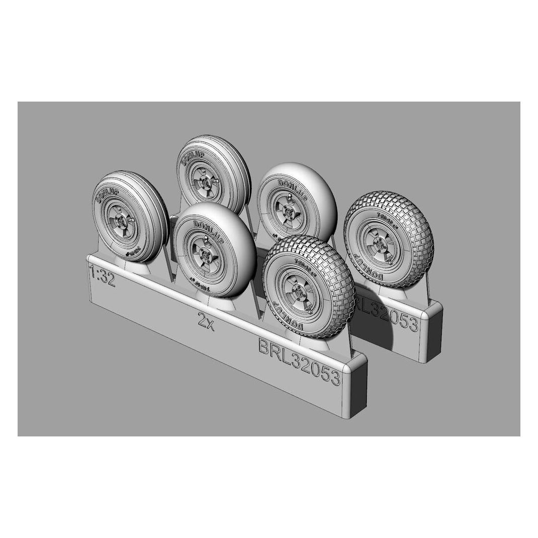Brengun Spitfire 4 spoke wheels set (3 types of tires) (BRL32053)
