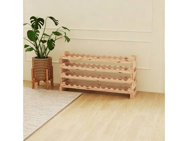 HOMCOM Porte-Bouteilles Bois Sapin 48 Bouteilles 114x28x56,5 cm
