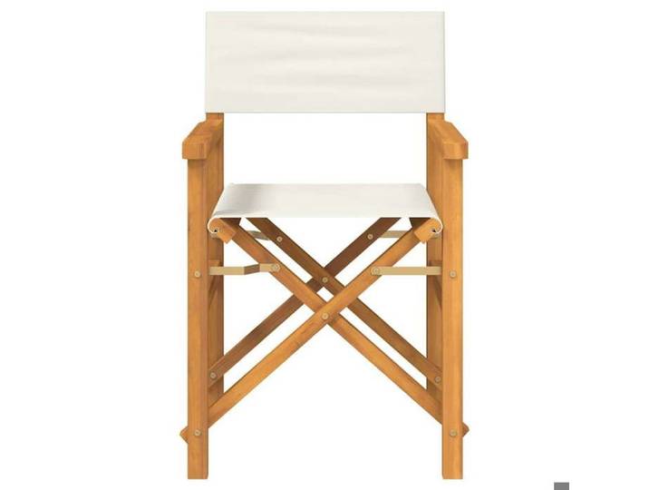 SWEETY  Chaise de metteur en scène pliante crème bois teck massif - anticorrosion - 7.8kg CJ1986