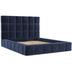 POLSTERBETT Skiathos mit Stauraum 160/200 cm Marineblau im Terra NW Stoff