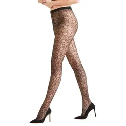 Falke Strumpfhosen Women Seasonal Graffiti Scratch 15 Den Schwarz Medium Damen