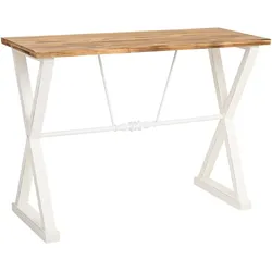 KONSOLENTISCH aus Metall und Holz, weiß, 106x40x77cm