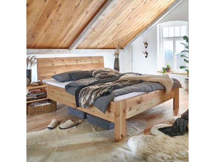Massivholzbett Tosa Komfort Zirbe Massivholz 180x200 cm landhaus, höhenverstellbar