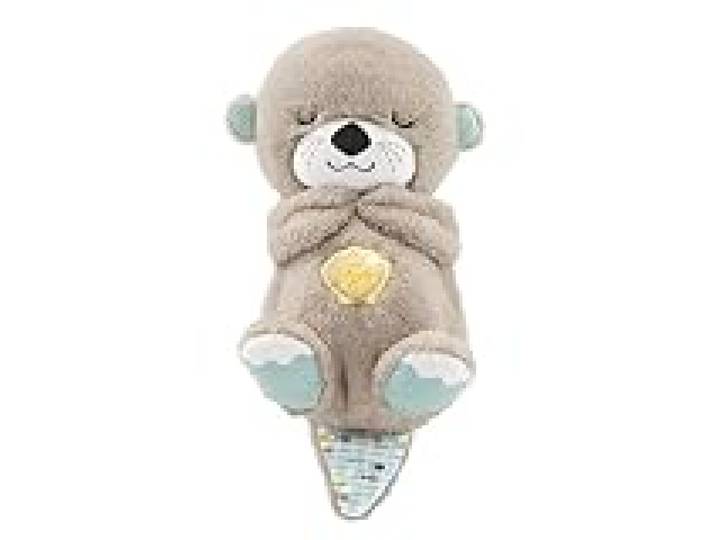 Fisher-Price Ma Loutre Câlins Bonne Nuit, Peluche pour bébé Machine sonore portable, mouvement de respiration, jusqu'à 30 min de musique et lumières, nouveau-nés 0+ mois, FXC66