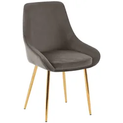 CLP Esszimmerstuhl Elmira Samt gold   Farbe: anthrazit, Material Gestell: Metall gold