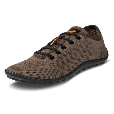 Barfußschuh LEGUANO "GO", Damen, Gr. 36, braun, Textil, Schuhe Barfußschuh, mit praktischer Schnürung, Freizeitschuh, Halbschuh, Schnürschuh