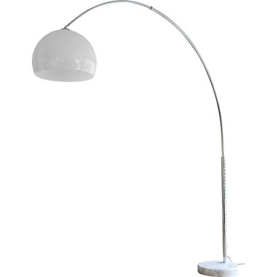 SALESFEVER Bogenlampe, weiß (weiß, chromfarben), 1, Ø 40cm H: 206cm, 1 Stk., Leuchten, Höhenverstellbar und mit Dimmschalter, echter Marmorfuß, Bogenlampe