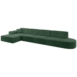 ECKSOFA Ottomane Links IREA-L3-v3 - 412x165x77 cm Grün