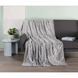 Decke CLAIRE anthrazit (BL 150x200 cm) - grau - BL 150x200 cm