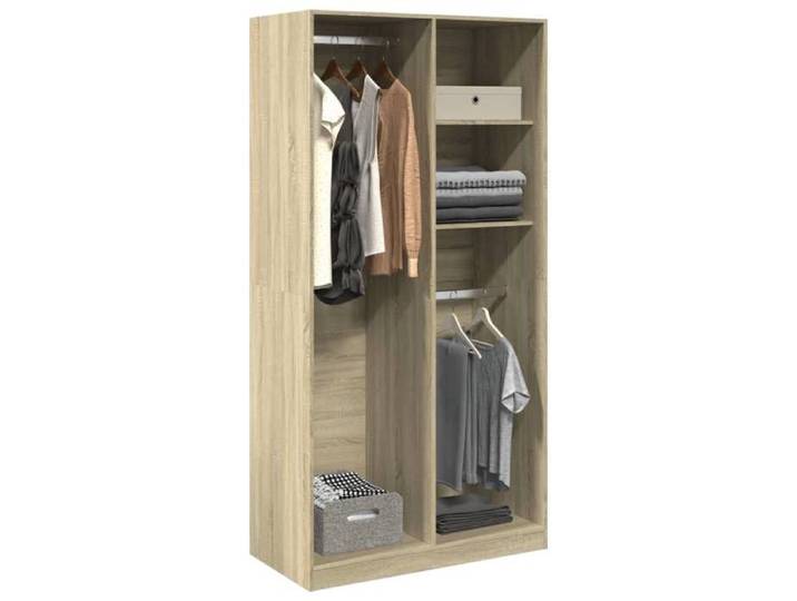 NEW 2026  Garde-robe/ARMORIE HAUTE Pour chambre Chêne sonoma 100x50x200 cm Aggloméré L4917