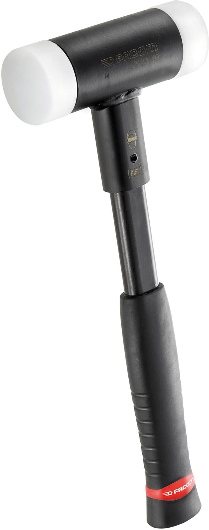 Facom Hammer, rückschlagfrei Nylon-Aufsätze Stahlmittelstück Glasfaserstiel Ø Schlagfläche ca. 60 mm (212A.60)