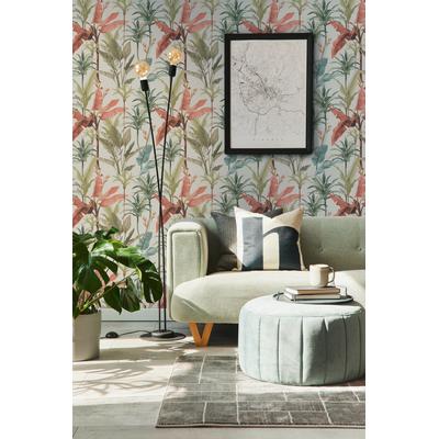 Vliestapete LIVING WALLS "LIMITED – Tropical Leaves", bunt (creme), B:0,53m H:0m L:10,05m, Vlies, Tapeten, Großformatige Palm- und Bananenblätter im Dschungel-Look