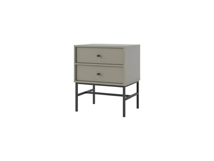 Margaret Hadas24 Nachttisch TIVARO 52x35x41cm, Metallgestell mit geraden Schwarze Füßen, beige, modernes Design