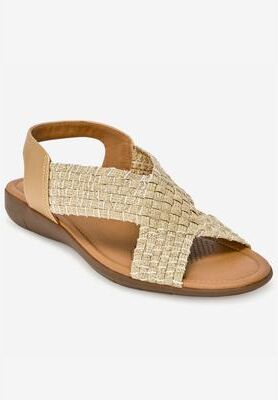 Women's The Celestia Sling Sandal by Comfortview in Gold Metallic (Size 7 M)