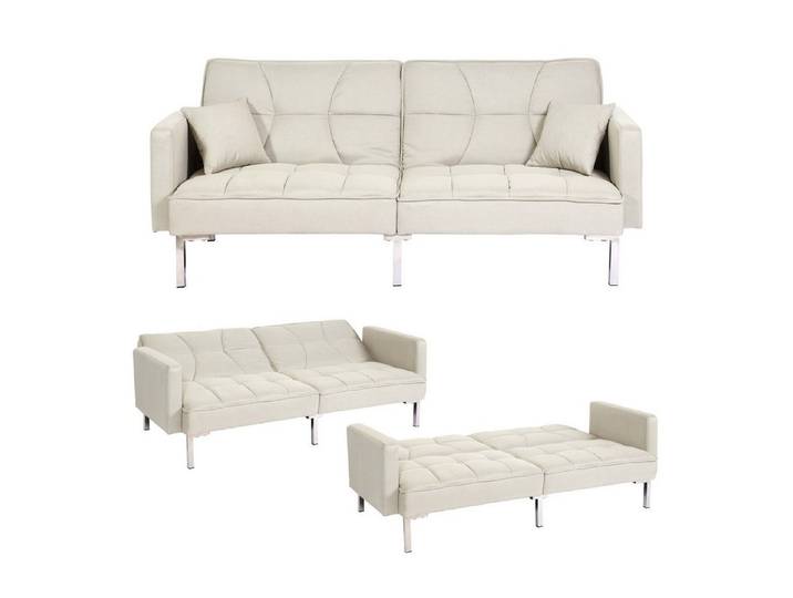 MCW Schlafsofa MCW-K65, Inklusive 2 Kissen Dekorative Ziernaht, Maximale Belastbarkeit: 250 kg