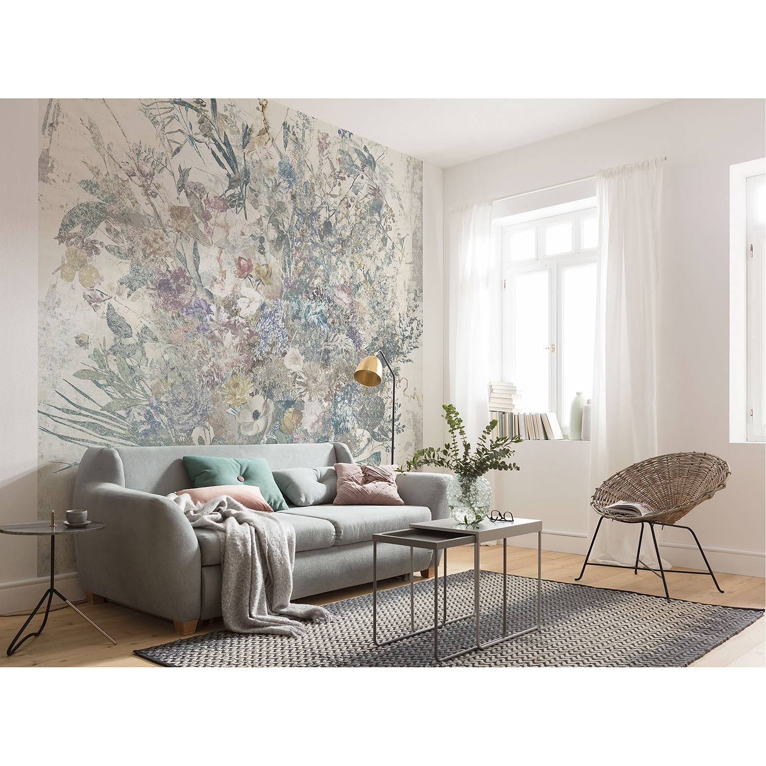 home24 Fotobehang Bouquet Blowout Multicolour B: 300 cm, H: 280 cm