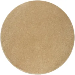 KURZFLORTEPPICH Waschbar, einfarbig, Gold, Ø 120 cm