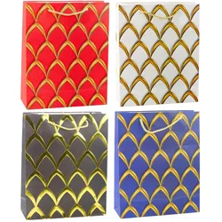 Elegante Geschenktüte mit Goldverzierungen, 32 x 26 x 12 cm