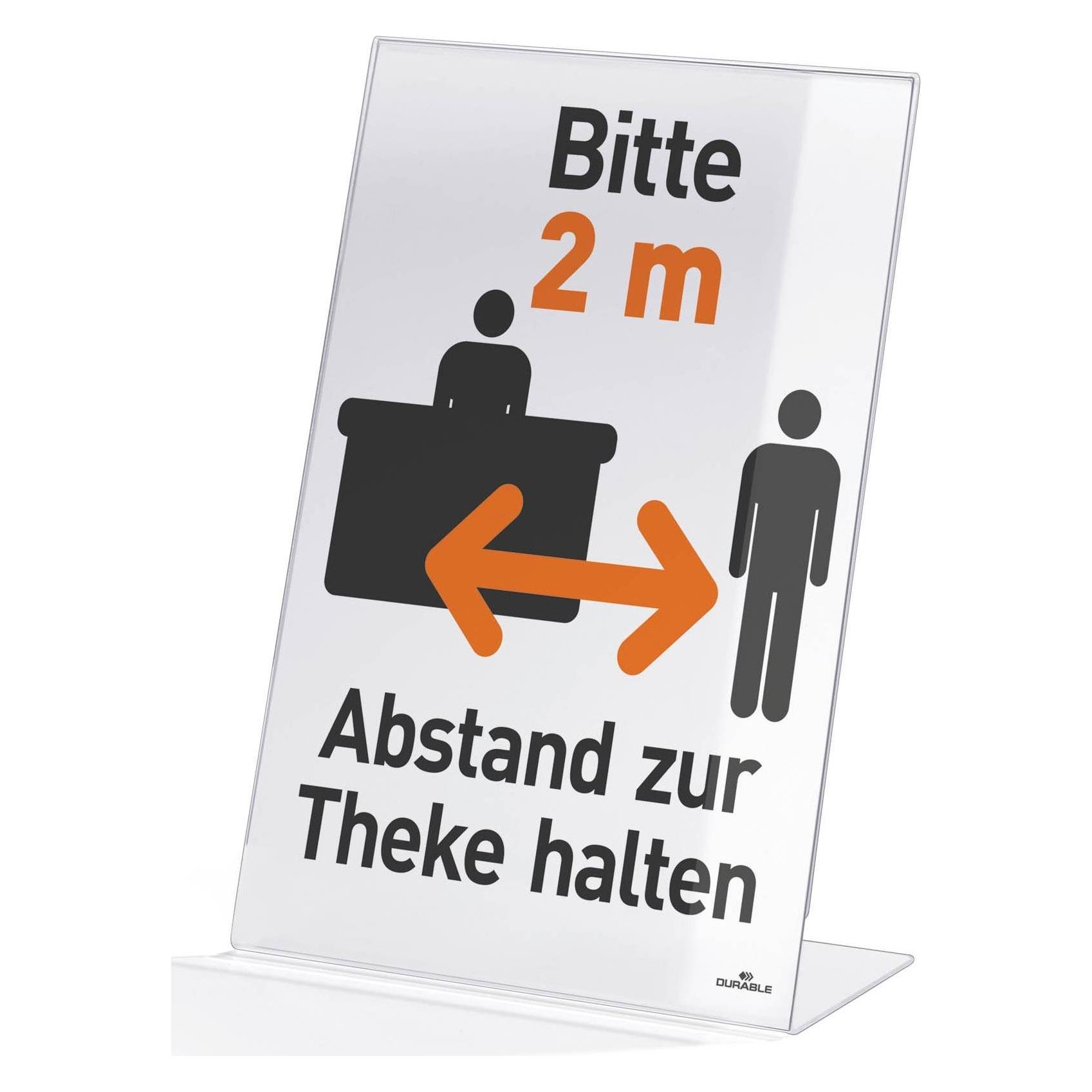 Durable Präsentationsständer L-Aufsteller A4 hoch 2 ST 859619 (A4) (859619)