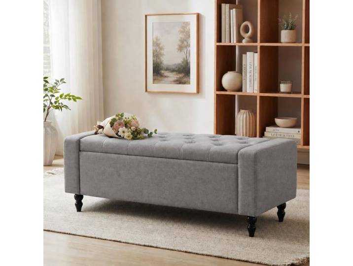 Ottoman de Rangement avec Coussin - Banc de Rangement pour Salon Entrée Chambre - Grand Espace de Stockage Banc Coffre Assise