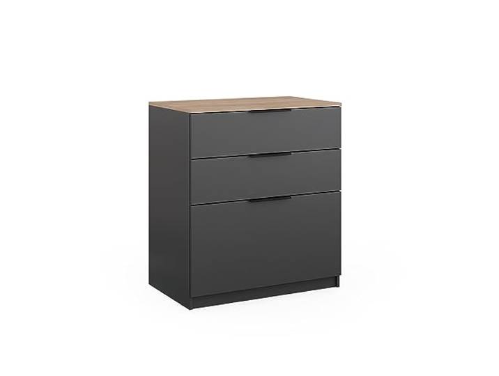 Vicco Kommode Betti , Anthrazit/Sonoma 80 x 90 cm zur Aufbewahrung und als Ablage im Wohn- oder Schlafzimmer