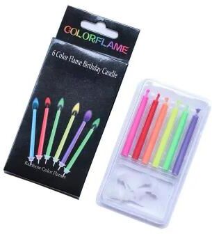 Uplift Treasures Multicolored Flame Birthday Candles For Cakes And Party Decorations 6pcs