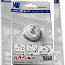 ALCO Hakenmagnet Metall 36mm TG 8000 g weiß Packung mit 10 Stück