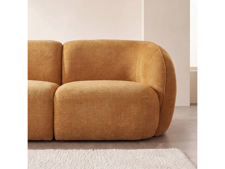 Accoudoir droit pour canapé modulable ocre - 92 cm