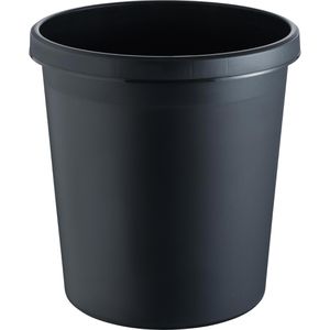 Helit Papierkorb H6106195, the german, schwarz, rund, aus Kunststoff, 30 Liter
