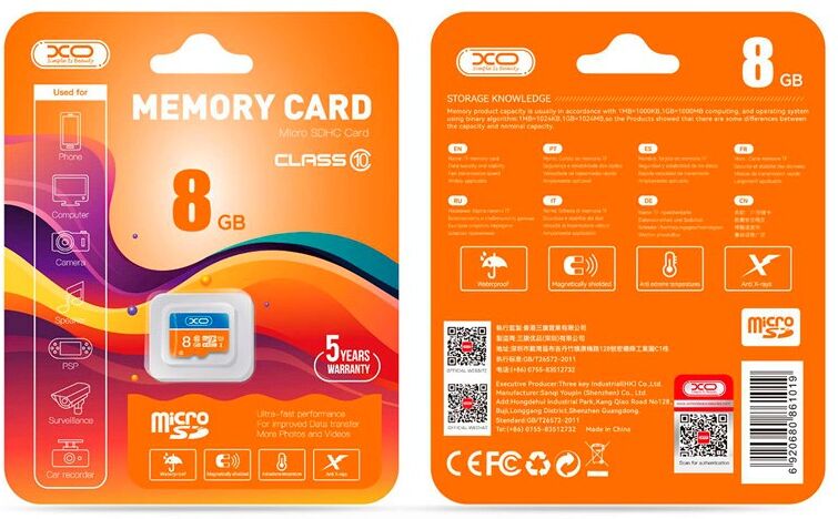 XO microSDHC Hukommelseskort 8GB