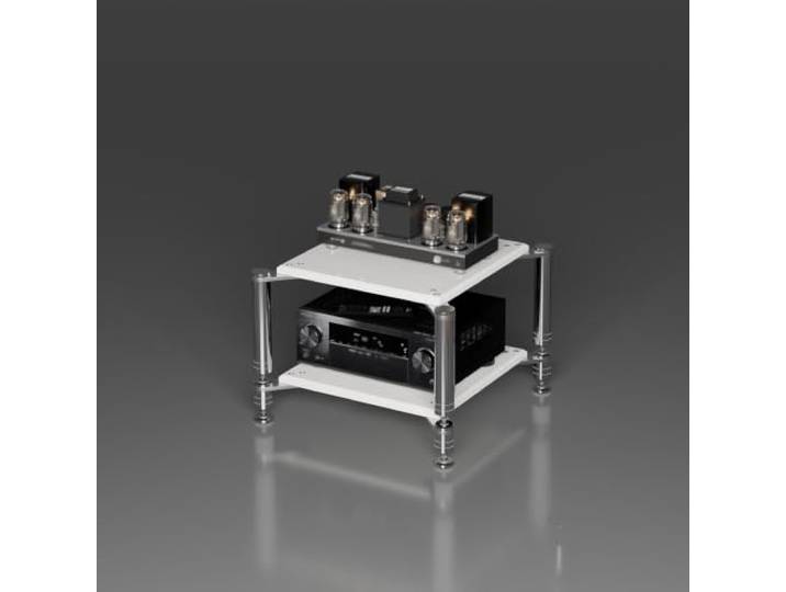 YHTCSXMD HiFi Rack, Audio Rack, 1–4 Ebenen mit dicken Holzablagen Modulares Design mit Entkopplungsspitzen für Verstärker und HiFi-Geräte, ideal für Medienbereiche und HiFi-Hörräume