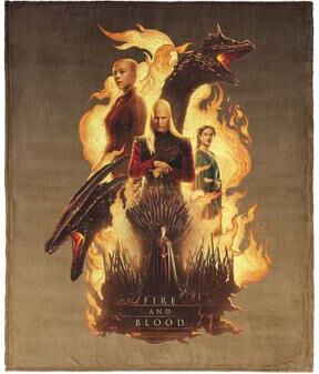 Warner Bros. House of the Dragon Fire and Blood Reigns Silk Touch Throw Blanket 40x50 Inches by THE NORTHWEST GROUP in Yellow (Size OS)